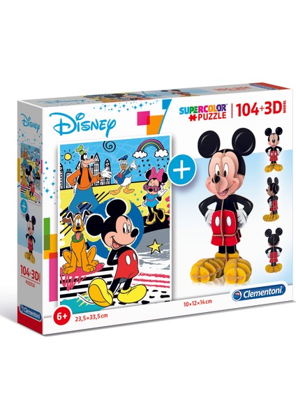 - 104 Parça Puzzle + 3D Model Mickey