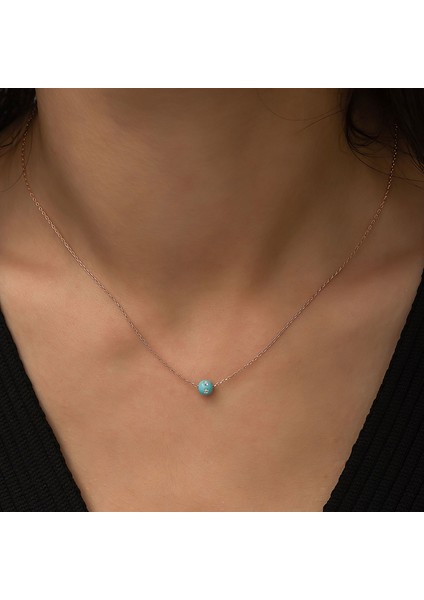 Mavi Doğal Taşlı 925 Ayar Gümüş Kolye fiyatları