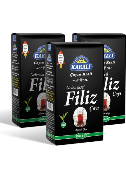 Karali Geleneksel Filiz Dökme Çay 1 kg x 3 Adet