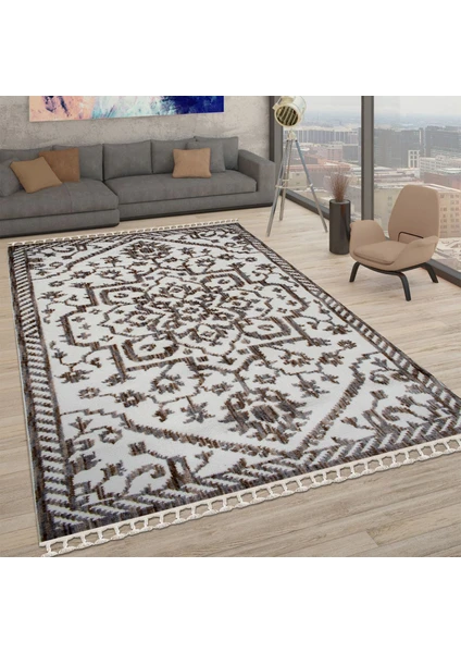 Halı Rona  G3956 Kahve 80X150 cm Saçaklı Modern Halı