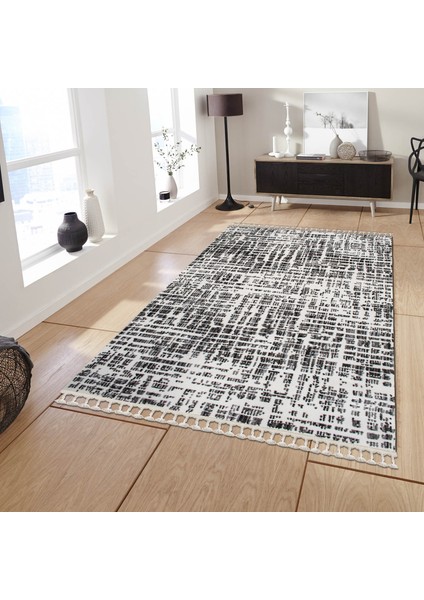 Halı Rona G2813 Gri 80X150 cm Saçaklı Modern Halı