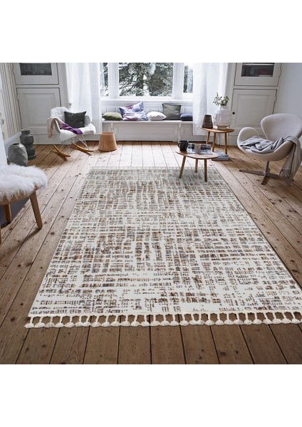 Halı Rona G2813 Kahve 120X170 cm Saçaklı Modern Halı