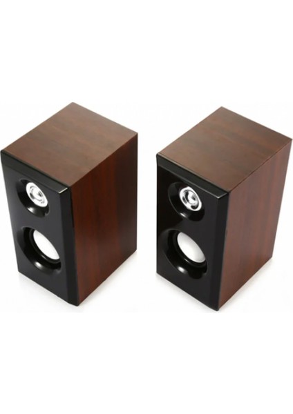 C-8003 Pc Hoparlör USB 2.0 Ahşap Full -Bass Tizz