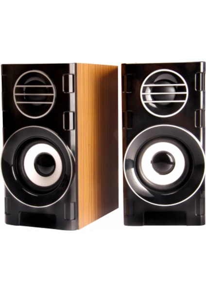 C-8007 Pc Hoparlör Ahşap Full -Bass Tizz
