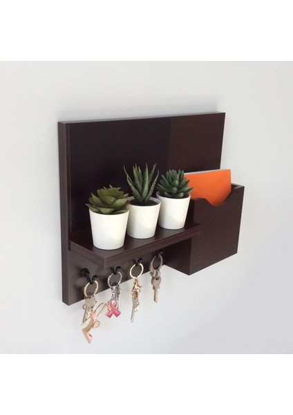 Eblo Home DS-033 Wenge Çok Amaçlı Antre Duvar Askı Anahtarlık