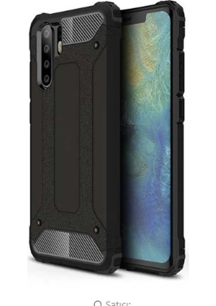 Huawei P30 Pro Kılı Military Armor Köşe Korumalı Çift Katmanlı Darbe Emici Crash Silikon Kapak