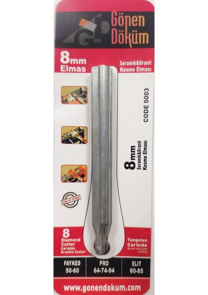 Seramik Granit Kesme Makinesi Yedek Elması 8 mm