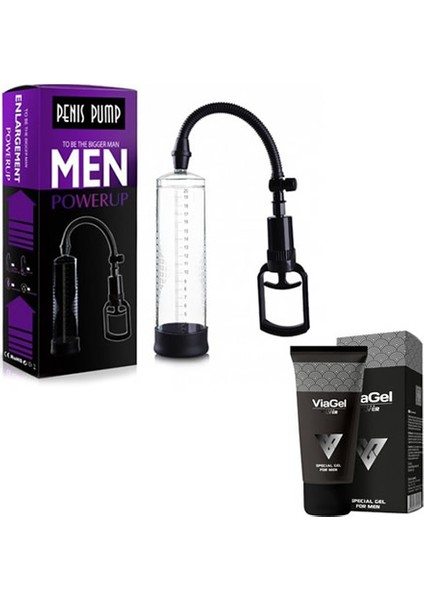 Men Pump 22 cm Silikon Girişli Penis Pompası + 50 ml Viagel Krem