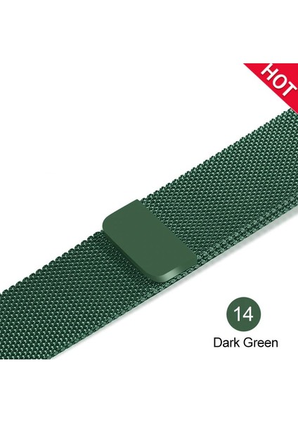 Apple Watch Uyumlu Seri 3-4-5-6-SE Premium 42-44 mm Metal Milano Kordon - Yeşil modelleri