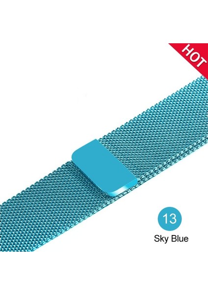 Apple Watch Uyumlu Seri 3/4/5 Premium Metal Milano Kordon 38-40 mm - Turkuaz