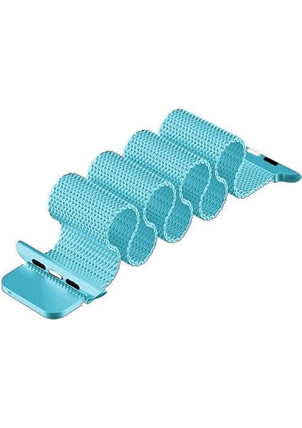 Apple Watch Uyumlu Seri 3/4/5 Premium Metal Milano Kordon 38-40 mm - Turkuaz