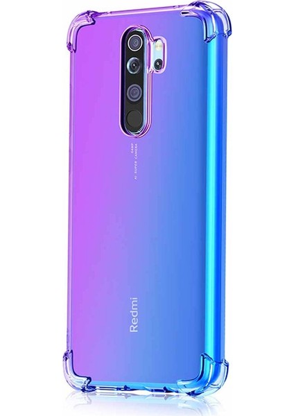 Case 4U Xiaomi Redmi Note 8 Pro Kılıf Köşe Korumalı Darbe Emici Anti Shock Arka Kapak Şeffaf