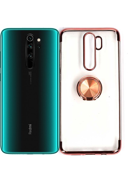 Xiaomi Redmi Note 8 Pro Kılıf 4 Köşeli Renkli Mat Lazer Silikon Gess Arka Kapak Glitter Rose Gold