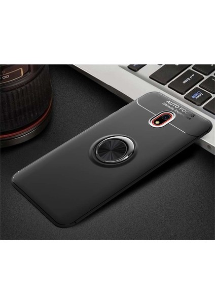 Xiaomi Redmi 8A Kılıf Autofocus Shockprof Ravel Yüzüklü Standlı Slikon Kapak Lacivert