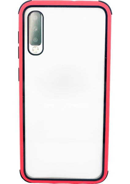 Case 4U Samsung Galaxy A50s / A30s / A50 Kılıf Darbeye Dayanıklı Renkli Kenar Tiron Arka Kapak Kırmızı