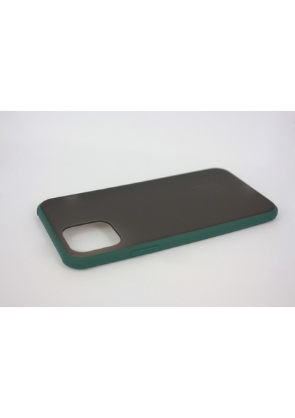 Apple iPhone 11 Pro Max Kılıf Mat Yüzey Renkli 4 Köşe Kenar Silikon Odyo Arka Kapak Yeşil modelleri