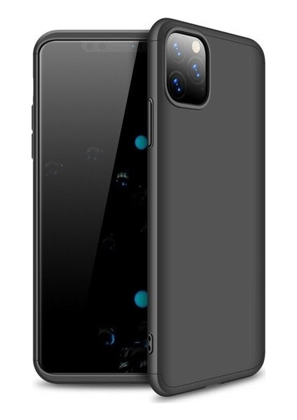 Apple iPhone 11 Pro Kılıf 3 Parçalı Tam Koruma Sert Mika Ays Kapak Siyah