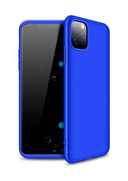 Apple iPhone 11 Pro Kılıf 3 Parçalı Tam Koruma Sert Mika Ays Kapak Lacivert