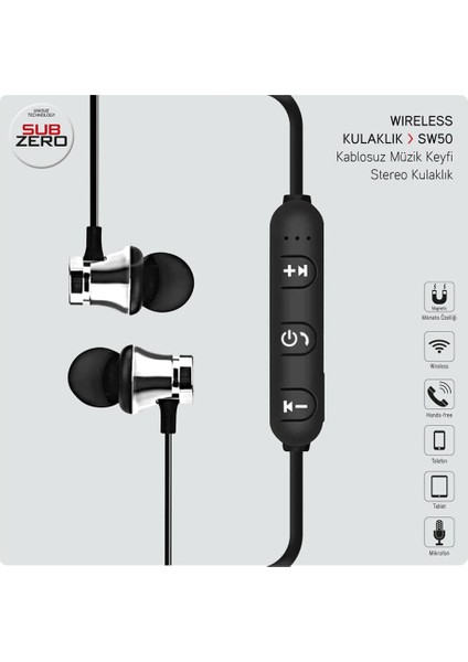 Mıknatıslı Bluetooth Kulaklık SW50