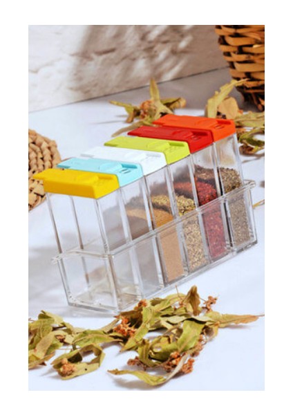 Fatess 6 lı Şeffaf Baharatlık Standı indirimleri