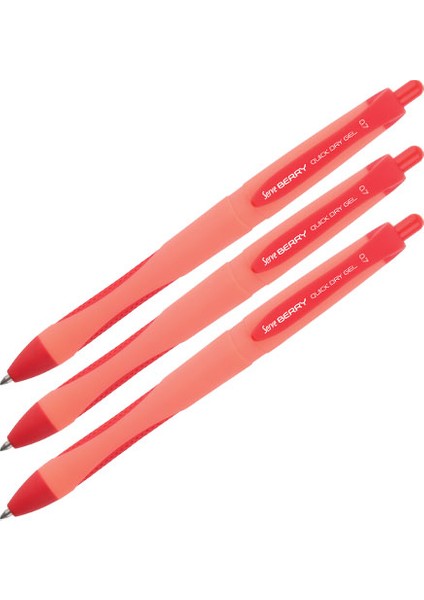 Berry Jel Kalem 07 Kırmızı 3lü Set