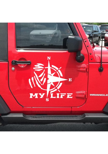 Melek - My Life Dakar Pusula Araba Sticker 50 x 50 cm Beyaz