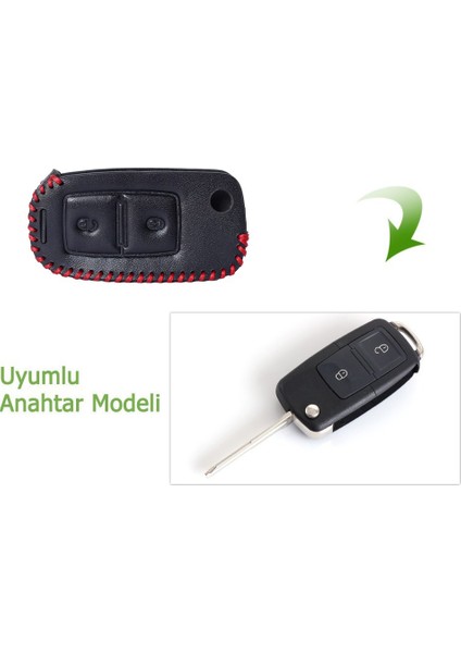 Volkswagen Polo, Golf, Passat, Touran, Bora Deri Anahtar Kılıfı (2 Buton) fiyatları