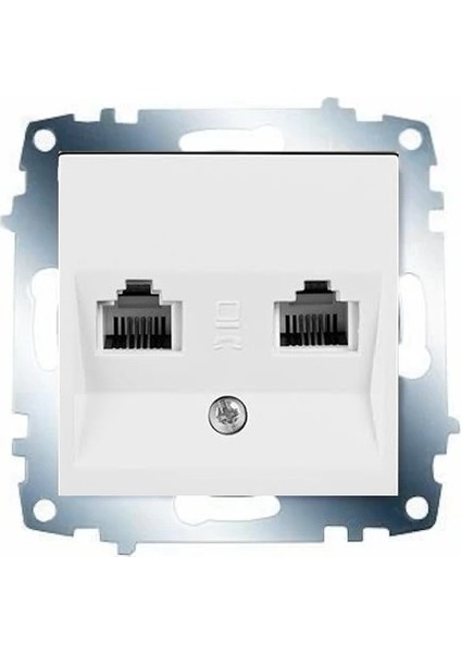 Karre Beyaz 2Xrj11 Numeris Telefon Prizi Cat3 Mekanizma