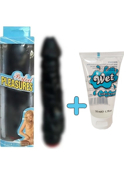 21 cm Titreşimli Zenci Vibratör Penis + 50 ml Wet