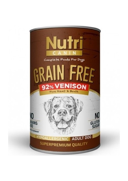 Geyik Etli Tahılsız Yetişkin Köpek Konservesi 400 gr