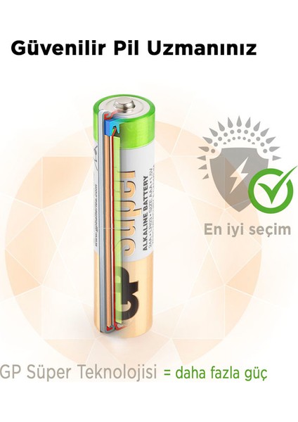 Super Alkalin 40'lı AAA Boy İnce Pil (GP24A-2VS40)