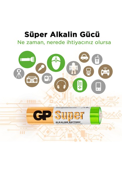 Super Alkalin 40'lı AAA Boy İnce Pil (GP24A-2VS40)