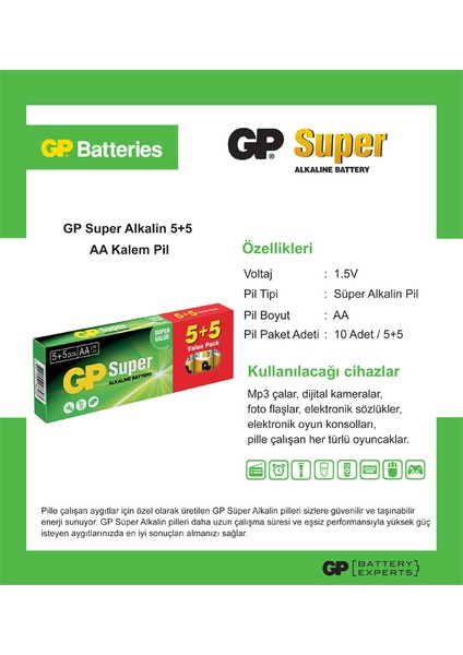5+5 Super Alkalin Pil AA