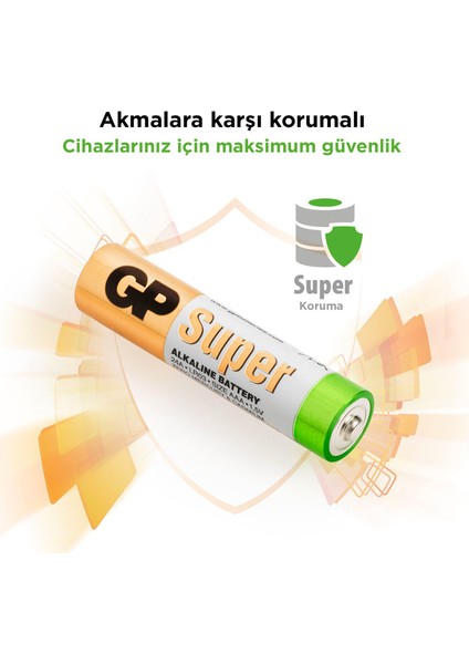 Süper Alkalin AAA/LR03 Boy Ince Pil 20'li Paket