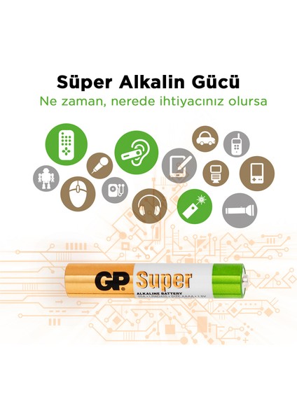 2'li Super Alkalin 25A İncenin İncesi Pil  LR61-AAAA (GP25A-U2)