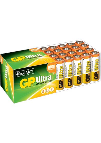 Ultra Alkalin 40'lı AA Boy Kalem Pil (GP15AU-2B40)