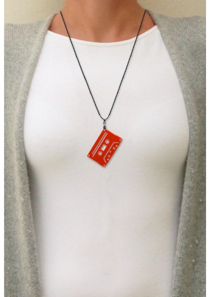 Kaset Kolye - Turuncu fiyatları