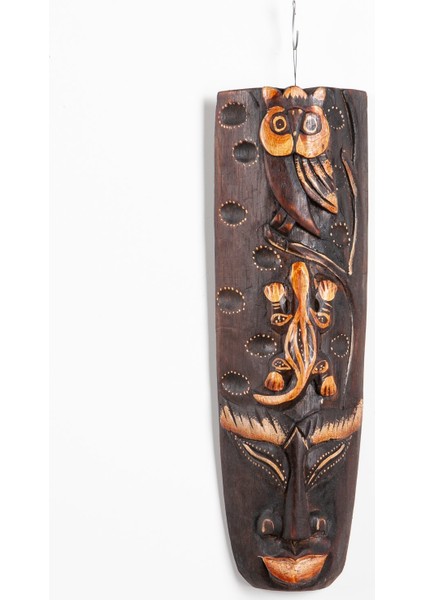 Dekoratif Ağaç Mask 30 cm Duvar Dekoru