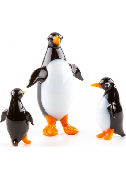 Murano Cam Penguen Seti Üçlü El Yapımı fırsatları