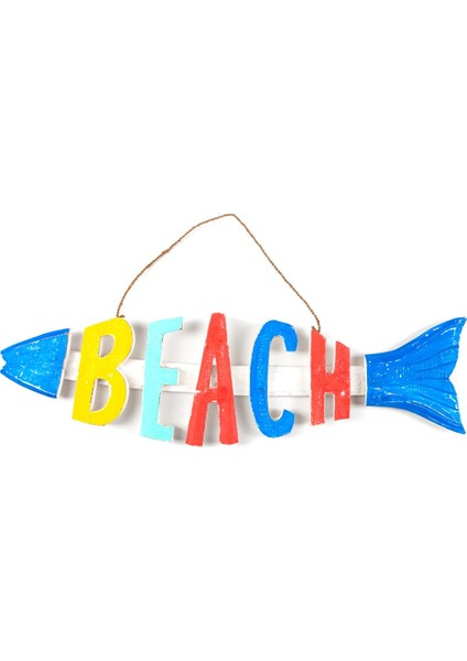 Ahşap Welcome Balık Duvar Dekoru 70cm