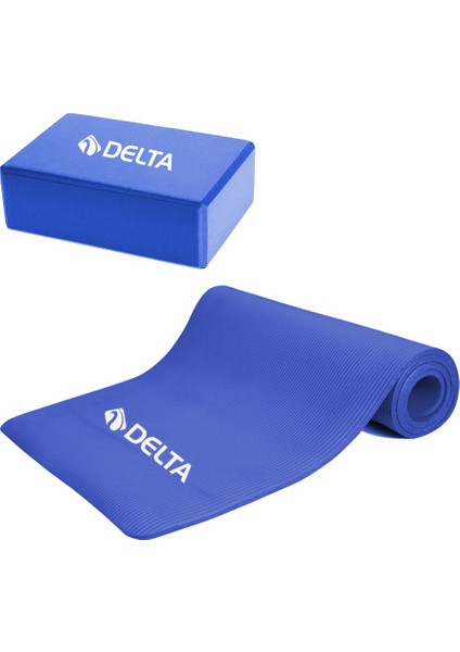10 mm Yoga Mat-Yoga Minderi ve Yoga Blok-Yoga Köpüğü Mavi