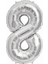 PartiPan Folyo Balon 8 Rakam Gümüş 110 cm 2