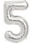 PartiPan Folyo Balon 5 Rakam Gümüş 110 CM 1
