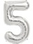 PartiPan Folyo Balon 5 Rakam Gümüş 110 CM 2