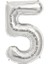 PartiPan Folyo Balon 5 Rakam Gümüş 40 CM 1