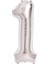 PartiPan Folyo Balon 1 Rakam Gümüş 110 cm 1