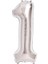 PartiPan Folyo Balon 1 Rakam Gümüş 110 cm 2