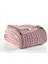 Örgü Çift Kişilik Battaniye Koyu Pudra 1