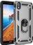Teknogrup Xiaomi Redmi 7A Kılıf Çift Katmanlı Yüzüklü Manyetik Vega Kapak - Gümüş + Cam Ekran Koruyucu 1