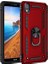 Teknogrup Xiaomi Redmi 7A Kılıf Çift Katmanlı Yüzüklü Manyetik Vega Kapak - Kırmızı + Nano Ekran Koruyucu 1